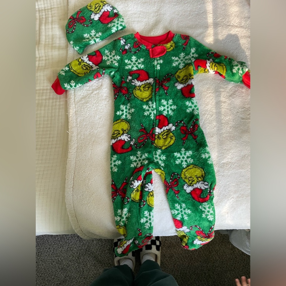 Festive Green and Red Kids One Piece